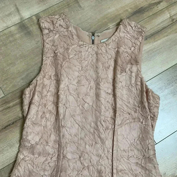 BCBG Max Azria Blush Pink Silk Feather Dress Sz 4 - Picture 2 of 9
